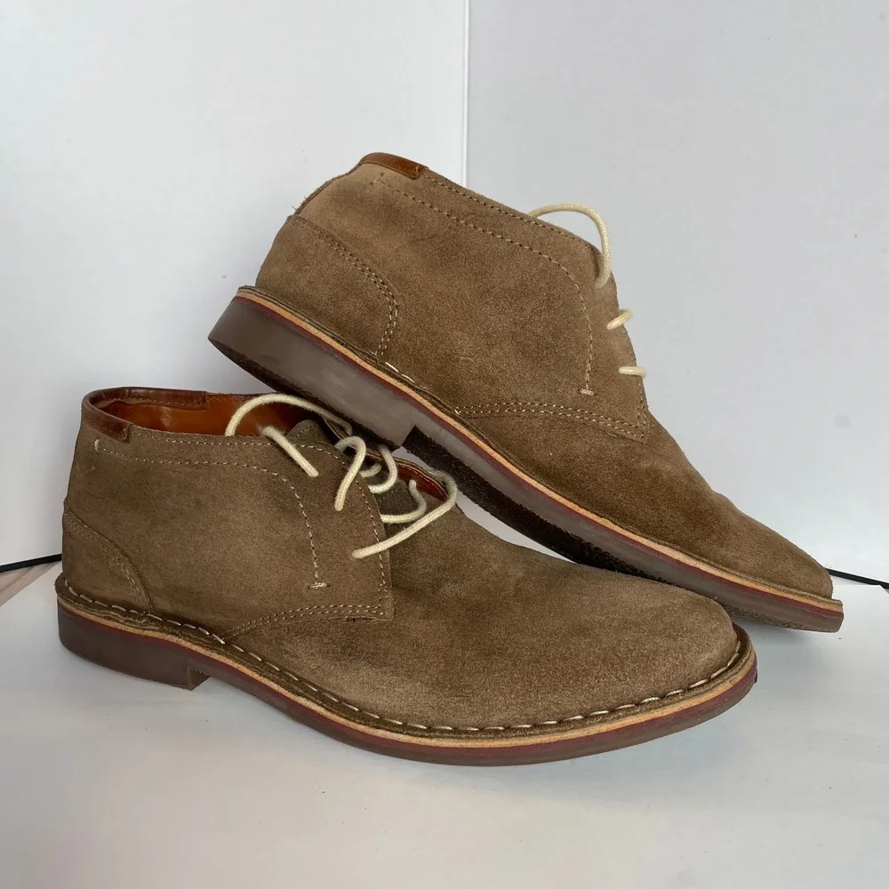Unlisted Kenneth Cole Suede Chukka Boots Brown Lace Up Desert size 9? AS IS